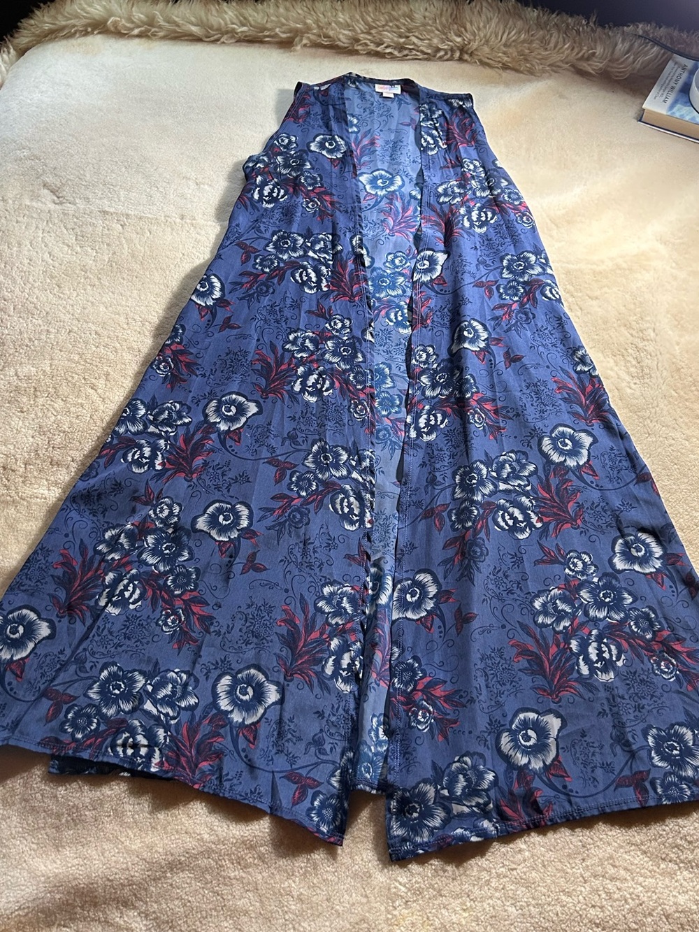 LuLaRoe Blue Floral Shawl